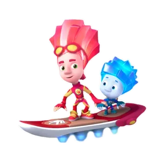 🙂 卡通, 儿童, 动画,  фиксики, 角色 telegram sticker