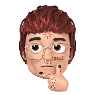 🤔 outside character, glasses, tattoo, hairstyle, nose ring telegram sticker