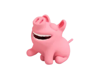 😆 varken, dier, speelgoed, roze whatsapp sticker