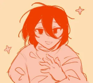 🥴 anime, potret, kartun, manga, tersenyum, sketsa telegram sticker