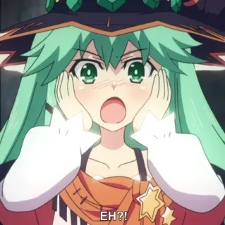 😰 EH?! animé, choquée, exclamation, surprise, fille, fille animé whatsapp sticker