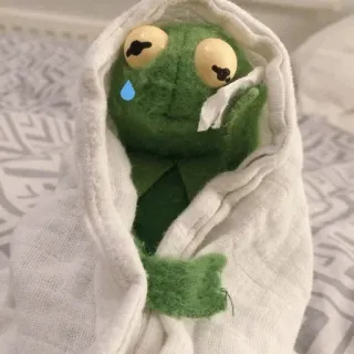 🐸 Kermit katak, sedih, menangis, Muppet, meme, emosional telegram sticker