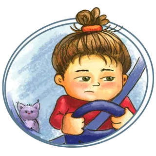 😑 conduite, ceinture de sécurité, dessin animé, enfant, sécurité, voiture, mignon whatsapp sticker