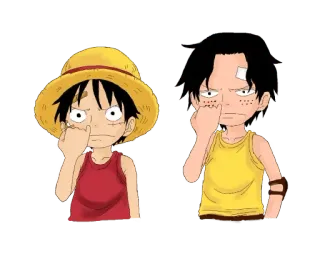 😕 Monkey D. Luffy One Piece アニメ, マンガ, ルフィ, エース, ワンピース, キャラクター telegram sticker
