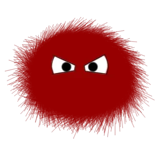 😕 vermelho, fofo, monstro, bravo, olhos, desenho animado whatsapp sticker