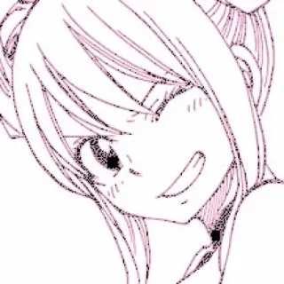 🎏 Anime, Manga, Chica, Sonriendo, Personaje, Dibujo, Ilustración whatsapp sticker