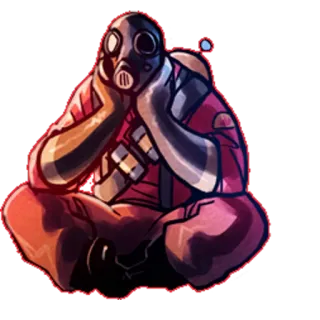 😔 Pyro Team Fortress 2 video game, pyro, gas mask, team fortress, tf2, character telegram sticker