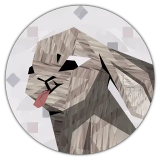 😶 dog, animal, low poly, 3D, sticker, cute telegram sticker