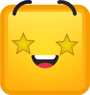 🤩 Emoji, Senang, Wajah, Bintang, Ekspresi, Kuning, Lucu telegram sticker