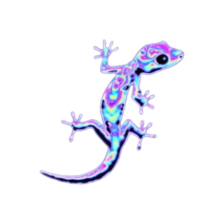 🦎 геккон, ящерица, рептилия, животное, наклейка, яркий, переливающийся whatsapp sticker