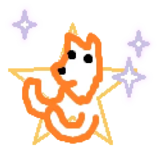 🐺 собака, звезда, блеск, милый, животное, каракули whatsapp sticker