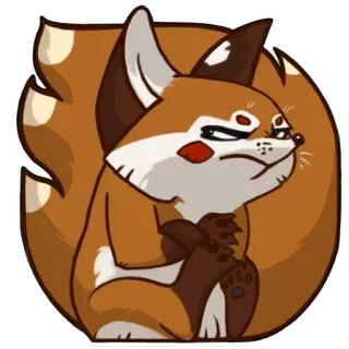 😠 zorro, animal, lindo, dibujos animados, gruñón, astuto, peludo whatsapp sticker