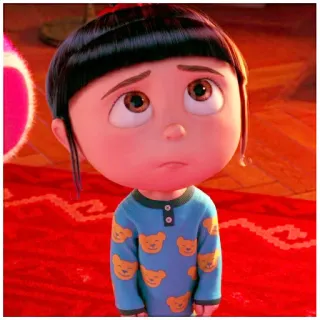 😕 Agnes Despicable Me kartun, animasi, gadis, karakter telegram sticker
