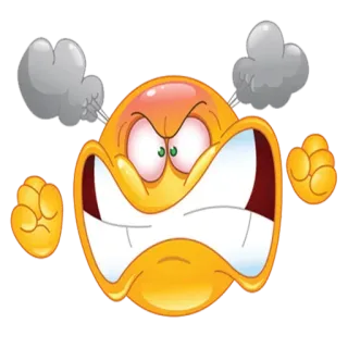 😤 Emoji, Colère, Fâché, Dessin animé, Visage, Émotionnel, Rage, En colère whatsapp sticker