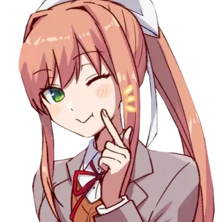 🤩 Monika Doki Doki Literature Club! anime, girl, monika, wink, cute, doki doki literature club telegram sticker