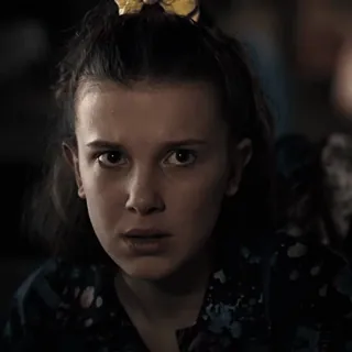🧸 Eleven Stranger Things onze, stranger things, millie bobby brown, netflix, personagem, série telegram sticker