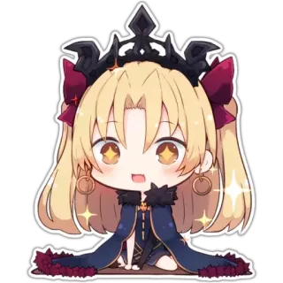 😄 Anime, Manga, Mignon, Personnage, Chibi, Blond, Couronne telegram sticker