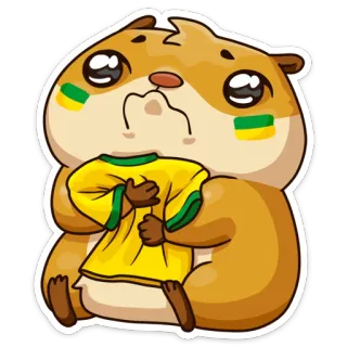 ☹️ criceto, Brasile, triste, animale, carino, kawaii, cartone animato telegram sticker