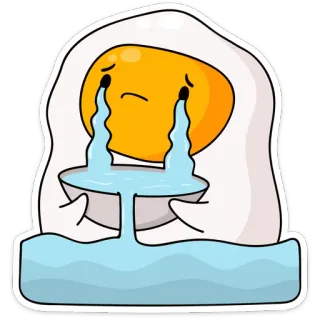 😭 Ei, traurig, weinend, Essen, Emoji, Tränen telegram sticker