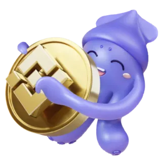 🌝 criptomoeda, finanças, Binance, moeda, ativo digital, desenho animado, fofo whatsapp sticker