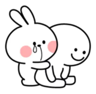 😢 triste, réconfort, lapin, pleurs, dessin animé, amitié telegram sticker