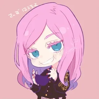 💊 さんま はうるさ อนิเมะ, ผมสีชมพู, จิบิ, น่ารัก, แฟนอาร์ต telegram sticker