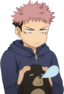 😪 Yuji Itadori Jujutsu Kaisen Аниме, Jujutsu Kaisen, Юдзи Итадори, Персонаж, Мультфильм telegram sticker