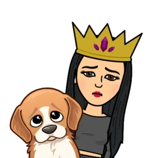 🐶 Dessin animé, Triste, Reine, Chien telegram sticker