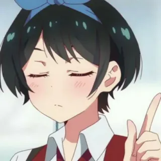 🍧 Ruka Sarashina Rent-A-Girlfriend อนิเมะ, ผู้หญิง, Ruka Sarashina, ชี้, Rent-A-Girlfriend telegram sticker