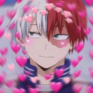 ❄️ Shoto Todoroki My Hero Academia Anime, Manga, Postać, Serca, Słodkie, Shoto Todoroki, My Hero Academia telegram sticker