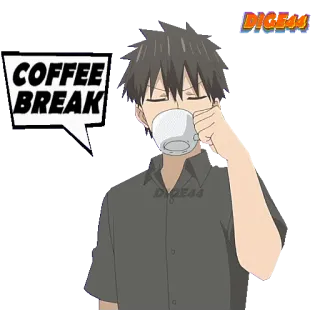 ☕️ COFFEE BREAK anime, coffee, break, relaxing, drinking, beverage, leisure telegram sticker