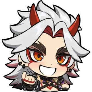 💪 Arataki Itto Genshin Impact Arataki Itto, Genshin Impact, Anime, Videospiel, Itto whatsapp sticker