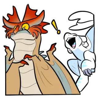 ❗️ dragon, dessin animé, autocollant, monstre, créature, fantaisie telegram sticker