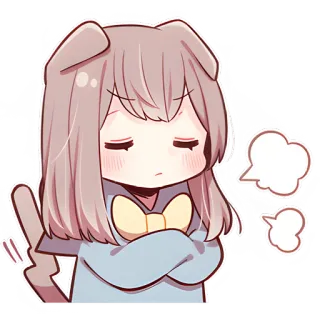 😒 动漫, 狗, 卡通, 难过, 可爱 whatsapp sticker