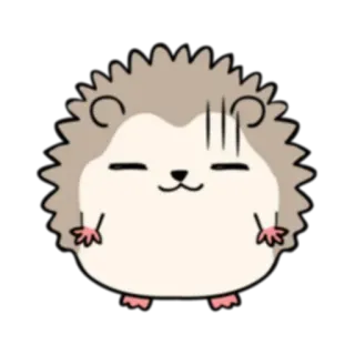 😑 erizo, lindo, animal, dibujos animados, pegatina telegram sticker
