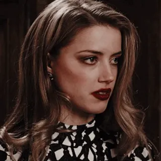 🥀 Amber Heard actress, celebrity, portrait, woman, makeup telegram sticker