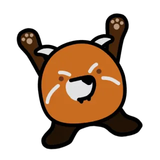 🐼 Panda-vermelho, Animal, Fofo, Desenho animado, Engraçado, Comemorativo telegram sticker