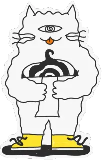 💊 kat, derde oog, paddenstoel, dier, cartoon, monster telegram sticker