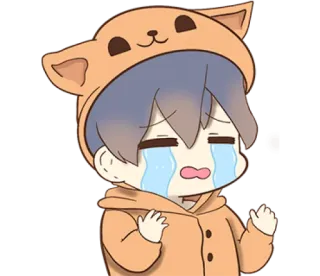 😭 crying, anime, sad, kawaii, cute, bear, cartoon telegram sticker