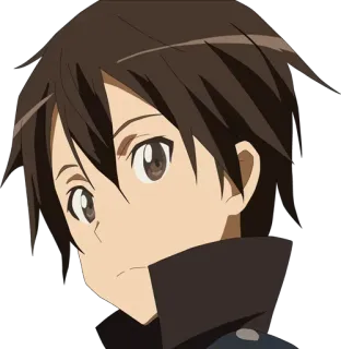 😕 Kirito Sword Art Online anime, manga, kirito, sword art online, video game, fantasy, character telegram sticker