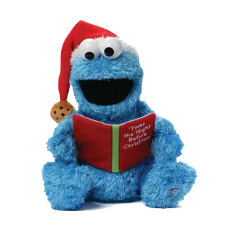 🎅 Cookie Monster Twas the Night Before Christmas 'Twas the Night Before Christmas คุกกี้มอนสเตอร์, คริสต์มาส, เซซามีสตรีท, คุกกี้, ตุ๊กตา, วันหยุด telegram sticker
