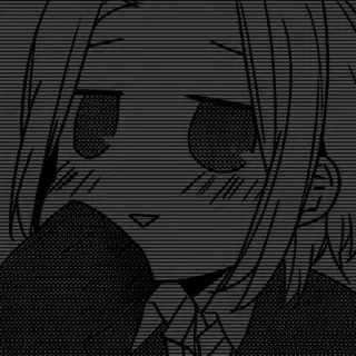 🖇 anime, manga, girl, sad, black and white telegram sticker