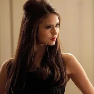 💄 Elena Gilbert The Vampire Diaries Elena Gilbert, The Vampire Diaries, Nina Dobrev, dress, brunette, portrait telegram sticker