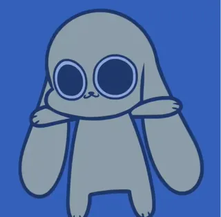 🅰️ conejo, lindo, animal, dibujos animados, mono telegram sticker