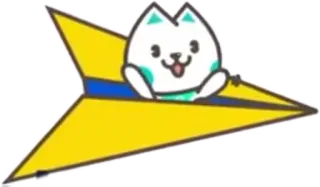 🛸 猫, 纸飞机, 可爱, 动物, 飞行, 卡哇伊 telegram sticker