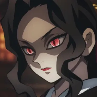 🍷 Muzan Kibutsuji Demon Slayer Аниме, Клинок, рассекающий демонов, Музан Кибуцуджи, Демон, красные глаза telegram sticker