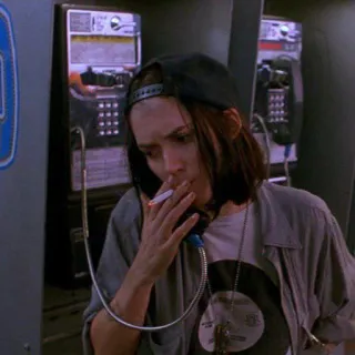 🗿 cigarette, smoking, phone booth, woman, person, tobacco telegram sticker