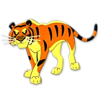 🐯 Shere Khan The Jungle Book tigre, dibujos animados, animal, Shere Khan, El libro de la selva, disney telegram sticker