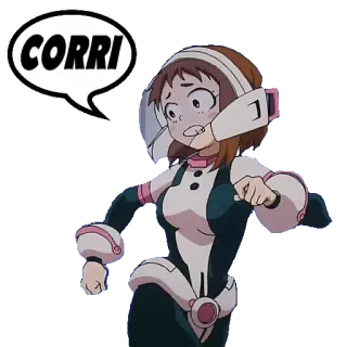 🏃‍♀️ CORRI อนิเมะ, ผู้หญิง, กลัว, วิ่ง, คำพูด telegram sticker
