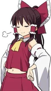 😌 Reimu Hakurei Touhou Project anime, manga, character, reimu hakurei, touhou project telegram sticker